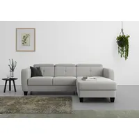 sit&more Ecksofa »Belluci L-Form«, inklusive Federkern, wahlweise mit Bettfunktion und Bettkasten, weiß