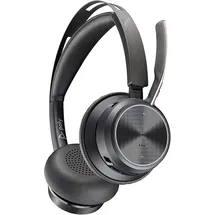 Plantronics Poly - Voyager Focus 2 Office USB-A (Plantronics) - Bluetooth Dual-Ear (Stereo) Headset with Boom Mic - USB-A PC/Mac/Desk Phone Compatible - Active Noise Canceling - Works with Teams, Zoom & more