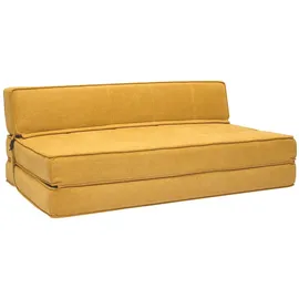 miliboo Schlafcouch Polyester 2-Sitzer Senfgelb