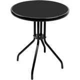 Mojawo Bistrotisch Rund Ø60xH70cm Glas/Metall schwarz Balkontisch