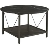 [en.casa] Filem Schwarz Holz Ø80 x 46 cm