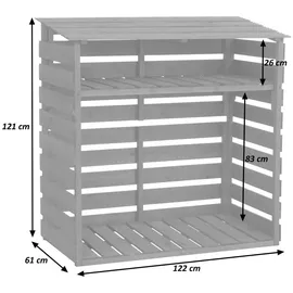 MCW Brennholzlager MCW-Q16 Holz 121 x 122 x 61 cm Braun