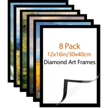 democratido Diamond Painting Rahmen Schwarz 30x40 cm 2er Set