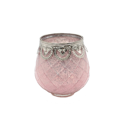 Dekohelden24 Kerzenständer Orientalische Designer Kerzenhalter, Größe und rosa 13 cm