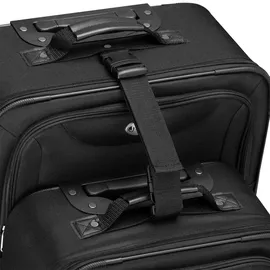 Juskys Trolley Reisekoffer Set 5 teilig - 60 L, 2 Rollen, Weichschale, Handgepäck, Schwarz