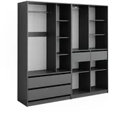 Vicco Kleiderschrank Elmo, Anthrazit 100 x 200 cm Set