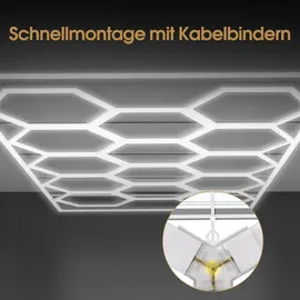 Barberpub Aluminiumrahmen für Hexagon LED-Garage Light LP003/LP004/LP005, Montagezubehör für Deckeninstallation, 7000