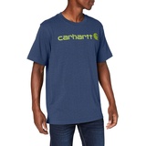 CARHARTT Herren, Lockeres, schweres, kurzärmliges T-Shirt Core Logo blau, S