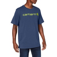 CARHARTT Herren, Lockeres, schweres, kurzärmliges T-Shirt Core Logo blau, S