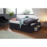 Westfalia Schlafkomfort Boxspringbett, schwarz, B:180cm L:200cm, Bezug Bett: Feinstrukturstoff (77% Polyester, 23%Viskose) oder Microfaser (100% Polyester);Bonnellfederkernmatratze: 100%Polyester;Kaltschaummatratze: 100% Polyester, Bezug abnehm- und waschbar bis 60C, WESTFALIA