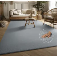 MY HOME Teppich Ciney, LAGERRÄUMUNG!, rechteckig, Höhe: 16 mm, Kurzflor, Hoch-Tief Effekt, Uni Farben, Scandi Design, besonders weich grau 120 cm x 160 cm x 16 mm