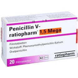 PENICILLIN V-ratiopharm 1,5 Mega Filmtabletten 20 St