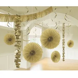 amscan® Partydeko-Set gold, 1 Set