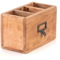 DESIGN DELIGHTS Stiftehalter-Box, Honig, Holz, 19x12x10 cm, Arbeitszimmer, Schreibtische
