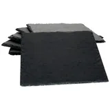 MamboCat Servierplatte 6er Set Schieferplatte 17x17 cm - 23464639, Schiefer schwarz