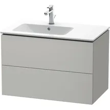Duravit L-Cube Waschtischunterschrank, 2 Schubkästen, Becken links, Betongrau matt