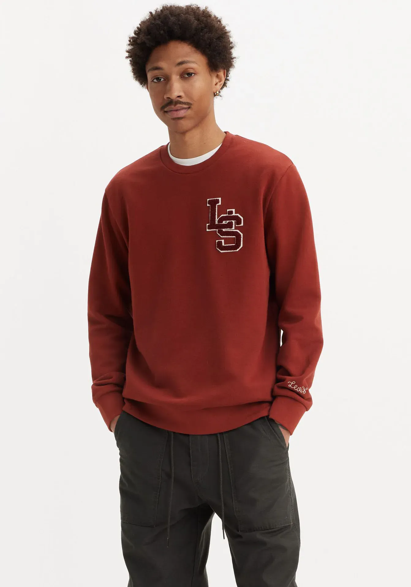 Levi's® Sweatshirt »STANDARD GRAPHIC CREW« Levi's® LS LETTERMAN CREW FIRED BRICK S