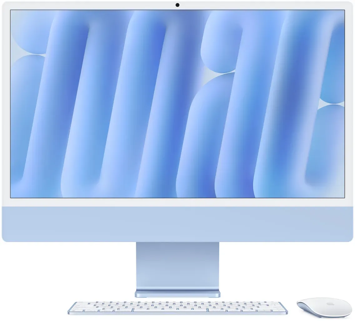 Apple iMac Blau CZ1E5-0021000 - 61cm24‘‘ M4 8?Core CPU, 8?Core GPU, 16GB RAM, 1TB SSD, Standardglas, Magic Keyboard