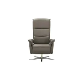 Wohnwert Relaxsessel Mira Leder 81 x 119 x 93 cm Grau mit Relax-Funktion