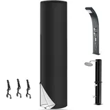 LMYDIDO Solardusche Abdeckung 220 x 67cm, 420D Wasserdicht Winddicht UV-Schutz Außendusche Abdeckhaube, Gartendusche Aussendusche mit Kordelzug und Aufbewahrungstaschen (Schwarz)