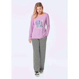 GOLDNER Shirt mit Glitzerprint, Rundhals in flieder gemustert), | Gr.: 40