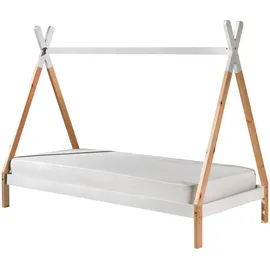 Vipack Hausbett Tipi 90 x 200 cm Kiefer massiv lackiert weiß
