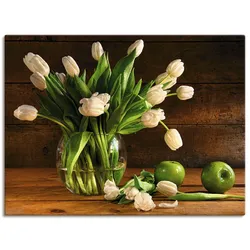 Wandbild ARTLAND "Tulpen in Glasvase", braun (farbe bild(er): braun), B:40cm H:30cm, Bilder, als Alubild, Outdoorbild, Leinwandbild in verschied. Größen