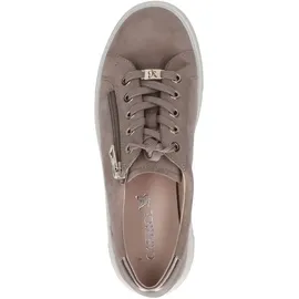 CAPRICE Damen Sneaker flach aus Leder mit Reißverschluss, Braun (Mud Comb), 40