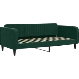 vidaXL Tagesbett Ausziehbar mit Matratzen Dunkelgrün 100x200 cm Samt