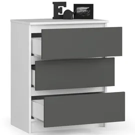 milord furniture Kommode K60 60 x 77 x 40 cm Grau/Weiß