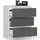 milord furniture Kommode K60 60 x 77 x 40 cm Grau/Weiß