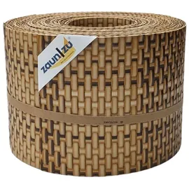 zaunzu Sichtschutz Rattan für Doppelstabmatten UV-beständig Stroh 10x 2,55m