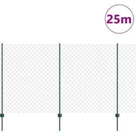 vidaXL Zaun mit Pfosten 1,4 x 25 m Grün/Stahl