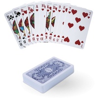 Bestlivings Spielesammlung, Gesellschaftsspiel 06671 Spielkarten, Kartenspiel 55 Blatt - Profiqualität Rommé Bridge Canasta Poker Skat blau|bunt|rot