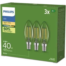 Philips LED-Kerzenbirne 8720169325074 2,3 W E14 warmweiß 3 St.