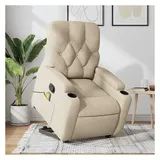 vidaXL Massagesessel mit Aufstehhilfe Stoff 86,5 x 93,5 x 86,5 cm Creme