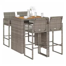 vidaXL Gartenbar Set 5-tlg. Grau