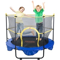 Vevor Trampolin Gartentrampolin 1180x1524x1524 mm, Trampolin mit Sicherheitsnetz 70 kg Gewichtstragfähigkeit Fitness Trampolin, Kindertrampolin Kleinkind Trampolin Blau Indoor/Outdoor/Garten/Drinnen