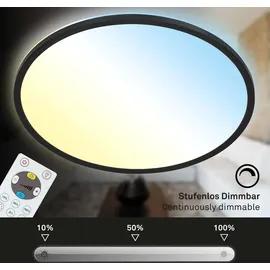 Briloner LED Panel Slim 1 schwarz Ø 42 cm