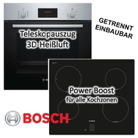 BOSCH Induktion Herd Set Einbau Backofen 2fach Auszug + Induktions Kochfeld 60cm