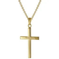 trendor 39788 Kreuz Gold 333/8K mit vergoldeter Silberkette, 42 cm