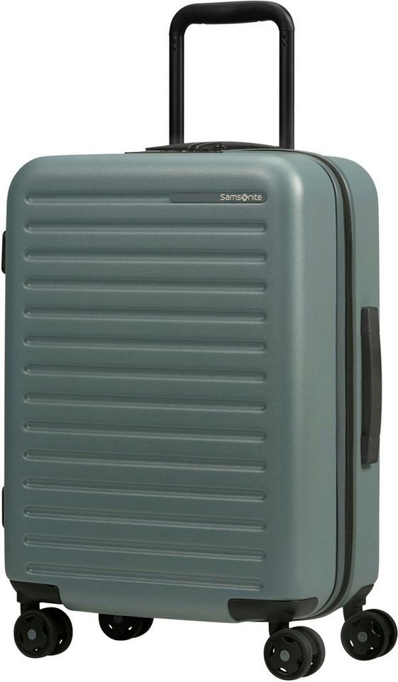 Samsonite Hartschalen-Trolley Stackd, 55 cm, 4 Rollen, mit Volumenerweiterung und USB-Schleuse; enthält recyceltes Material grün