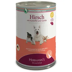 Herrmann's Selection Erwachsen 12x400g Dose Hundenassfutter Hirsch mit Kartoffel & Quitte