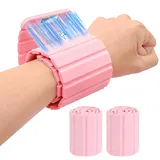 RDTOK 2 Stück Handgelenkgewichte & Knöchelgewichte, magnetische Gewichtsmanschetten aus hautfreundlichem Silikon, ultradünnes & geräuschloses Design (0,5kg/1kg) für Yoga, Pilates & Home Fitness (Rosa)