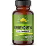 Mariendistel Leber-Komplex, hochkonzentrierte Extrakte (Mariendistel, Artischocke, Löwnzahn) plus Cholin, 150 Kapseln ohne Zusatzstoffe, Premiumqualität im Glas, Bonemis®