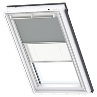 VELUX Verdunkelungs-Rollo Duo DFD MK10 0705S Grau/Weiß, Schiene alu