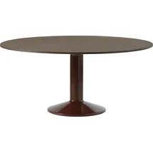 Muuto Midst Tisch 160 cm rund dunkle Eiche auf rotem Bein
