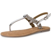 Tamaris Damen Sandaletten, Frauen Sandalen,TOUCHit-Fußbett,Strandschuhe,Sommersandalen,bequem,flach,Sommerschuhe,Silver Glam,41 EU - 41 EU