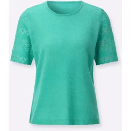 Classic Basics Bouclé-Pullover blaugrün 48