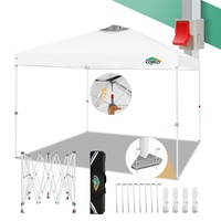 COBIZI Pavillon 3x3 Faltpavillon 3x3 wasserdicht stabil Winterfest mit Pop-Up Klicksystem | UV-Schutz 50+ | Partyzelt Garten Zelt klappbar 3x3m mit Lüftungsöffnung inkl. Tasche & 8X Erdspieße, Weiß